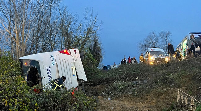 Zonguldak yolunda otobüs devrildi...39 yaralı
