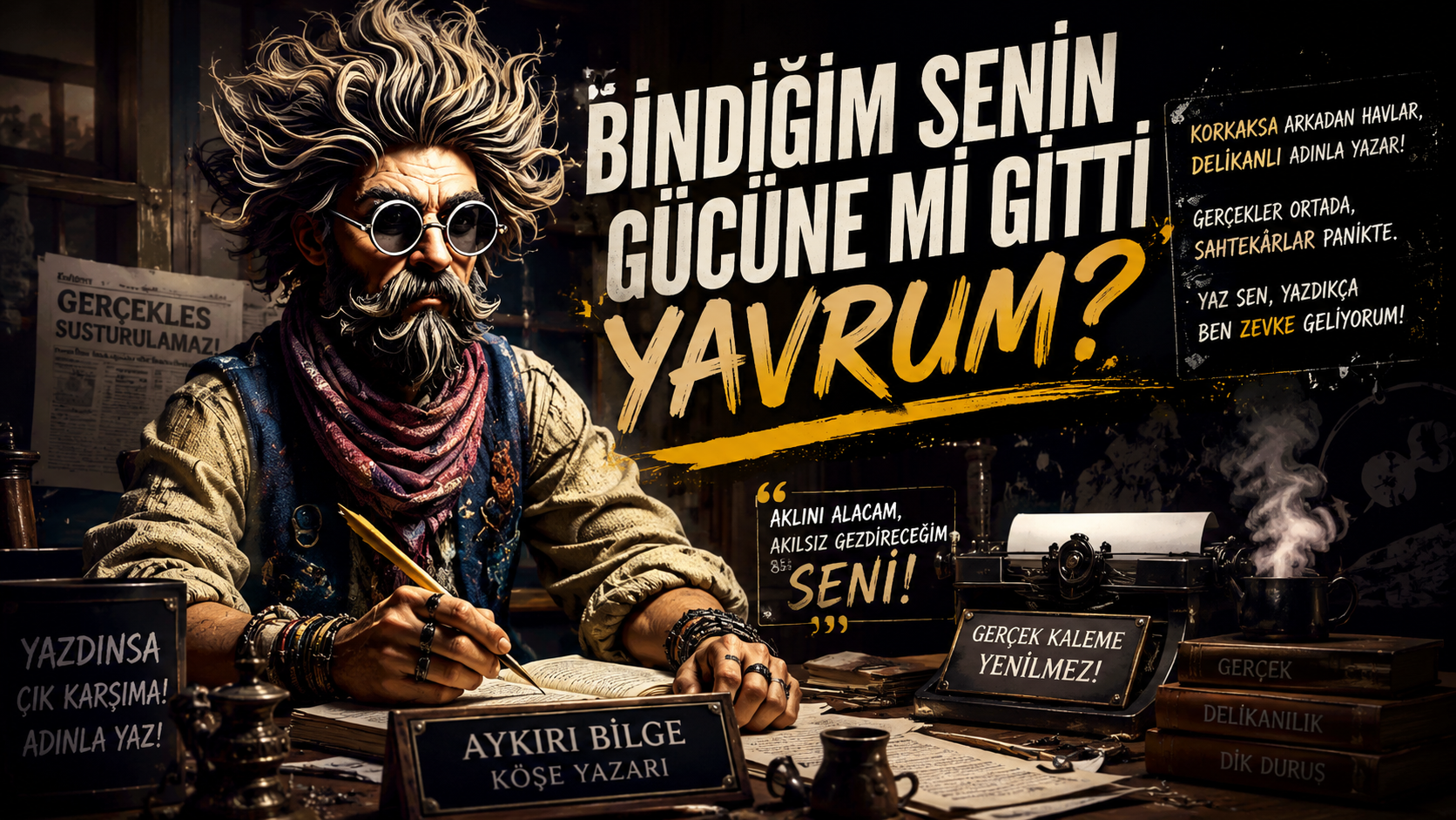 Bindiğim senin gücüne mi gitti yavrum?