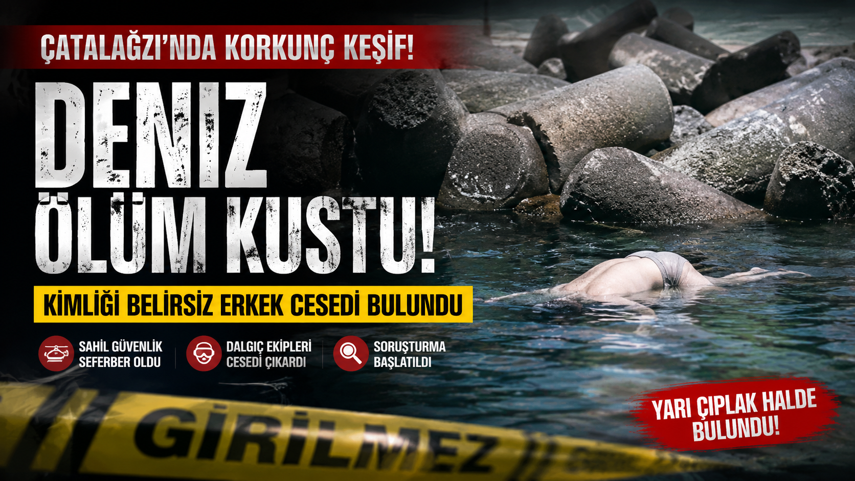 KİMLİĞİ BELİRSİZ CESET ALARMI! ÇATALAĞZI’NDA ŞOK OLAY