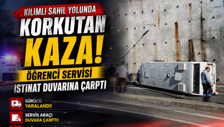 KİLİMLİ SAHİL YOLUNDA KORKUTAN KAZA!
