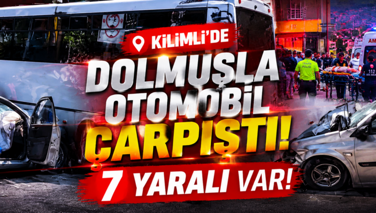 KİLİMLİ’DE FECİ KAZA! DOLMUŞLA OTOMOBİL ÇARPIŞTI: 7 YARALI