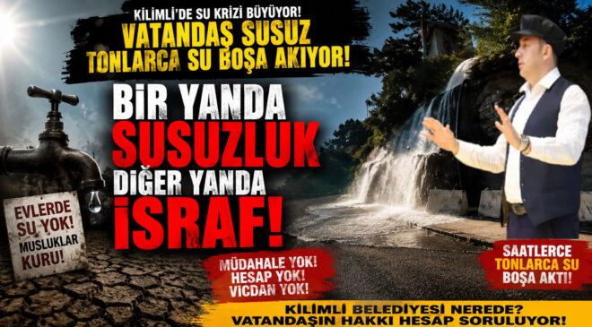 VATANDAŞ DUŞ ALACAK SU BULAMIYOR, TONLARCA SU BOŞA AKIYOR!