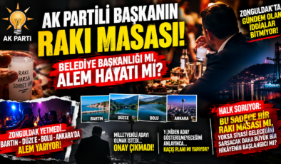 AK PARTİLİ BAŞKANIN RAKI MASASI!
