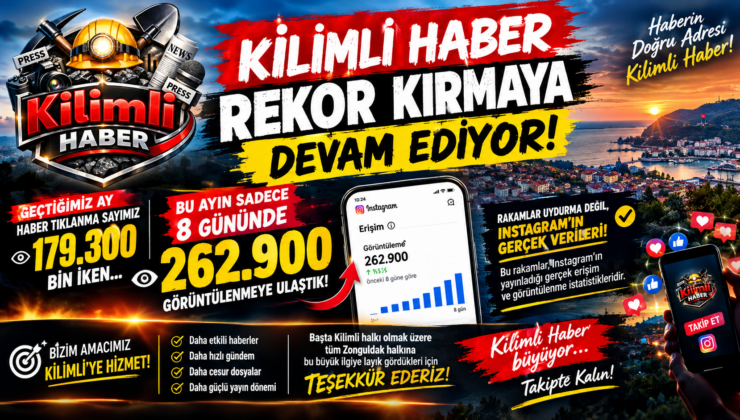 KİLİMLİ HABER REKOR KIRIYOR! 8 GÜNDE 262 BİN 900 OKUNMA!