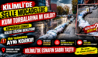 KİLİMLİ’DE ESNAFIN SABRI TAŞTI! “HER YAĞMURDA AYNI KORKU!”