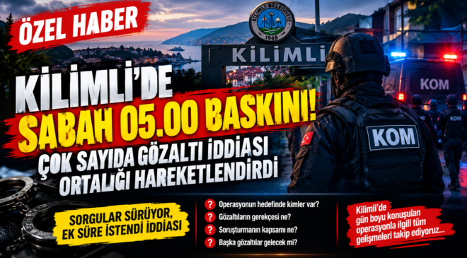 KİLİMLİ’DE ŞAFAK OPERASYONU!  BASKIN, ÇOK SAYIDA GÖZALTI